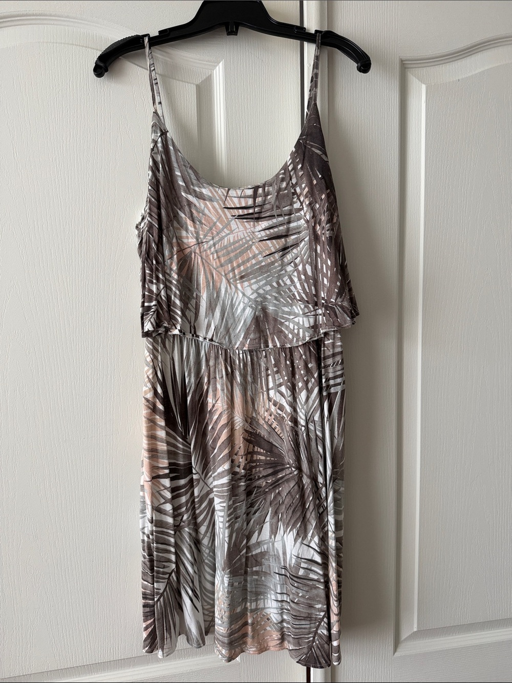 H&M Palm Print Spaghetti Strap Dress